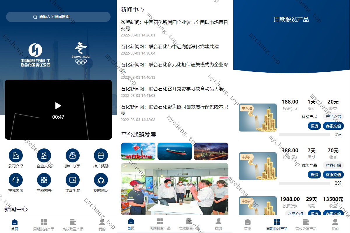 前端uinapp/联合石化投资理财系统/投资认购源码